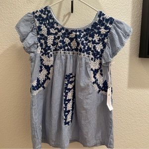 J Marie Sailor Top Blue Stripe
